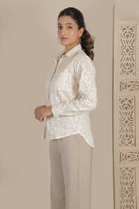 Ladies Jacquard Cotton Shirt