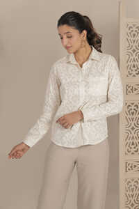 Ladies Jacquard Cotton Shirt