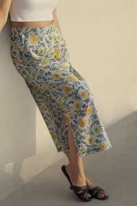 Ladies Floral Block Print Cotton Long Skirt
