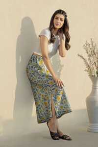 Ladies Floral Block Print Cotton Long Skirt