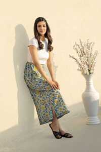 Ladies Floral Block Print Cotton Long Skirt