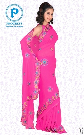 कढ़ाई किए गए साड़ी / कढ़ाई किए गए कपड़े