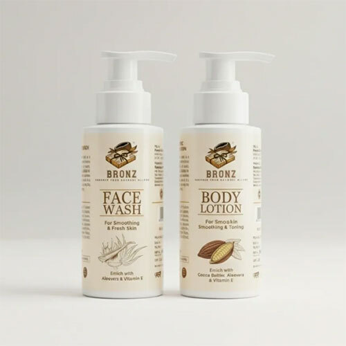 Bronz Body Lotion 200Ml. & Face Wash 100Ml. Combo Pack For Natural Glow - Age Group: Adult