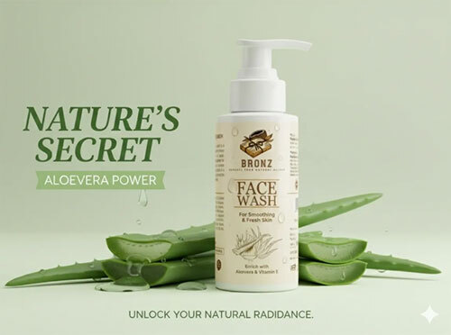 Bronz Face Wash Enrich With Aloevera & Vitamin E 100ml - Age Group: Adult