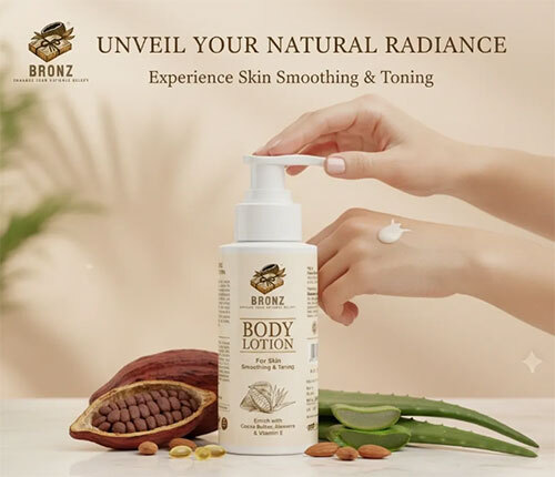 Bronz Body Lotion Enrich With Cocoa Butter, Aloevera & Vitamin E For Skin Smoothing & Toning 200ml - Age Group: Adult