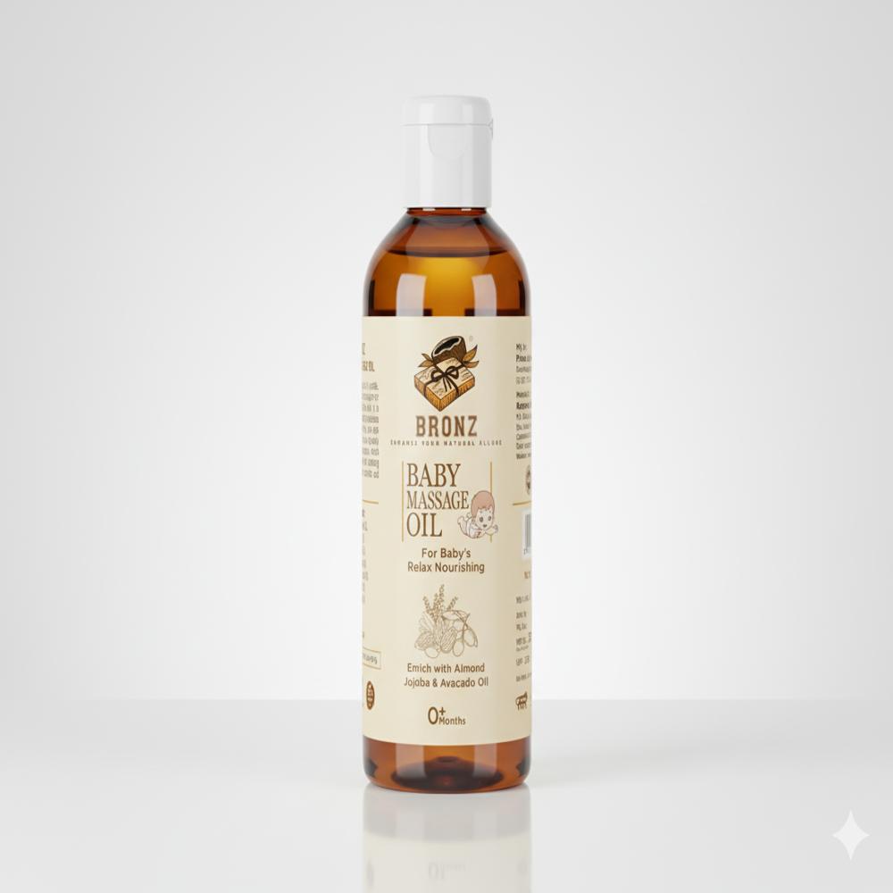 Bronz Baby Massage Oil Enrich With Almon Jojoba Andavacado Oil For Babys Relax Nourishing 100Ml - Age Group: Adult