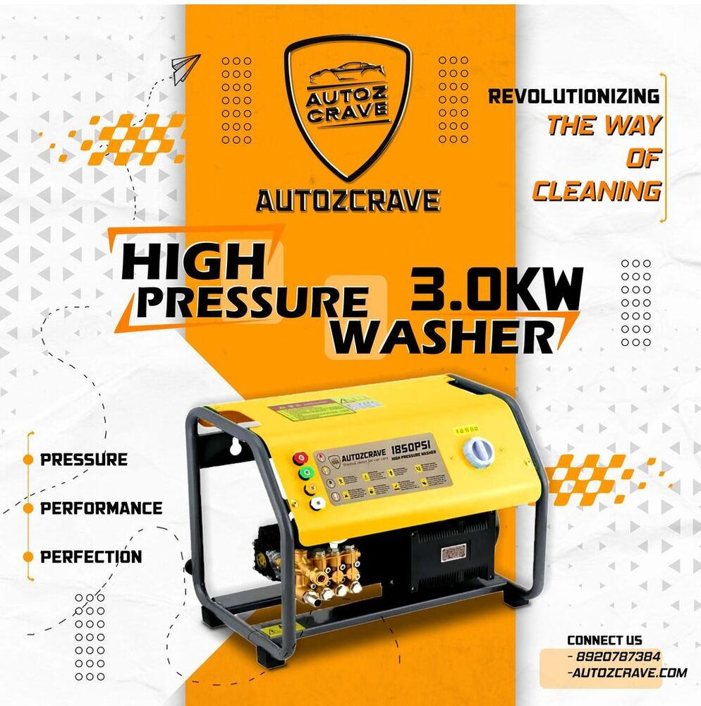 High Pressure Washer - 3Kw, 4Hp, 1450Rpm - Material: Mild Steel