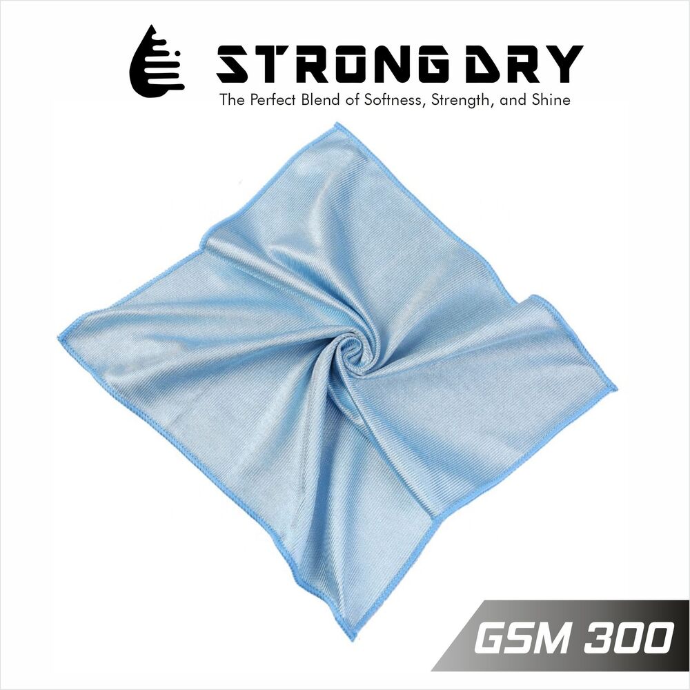Strongdry Microfiber Cloth For Glass Cleaning 300Gsm (Blue Colour) - Pack Size: Standard
