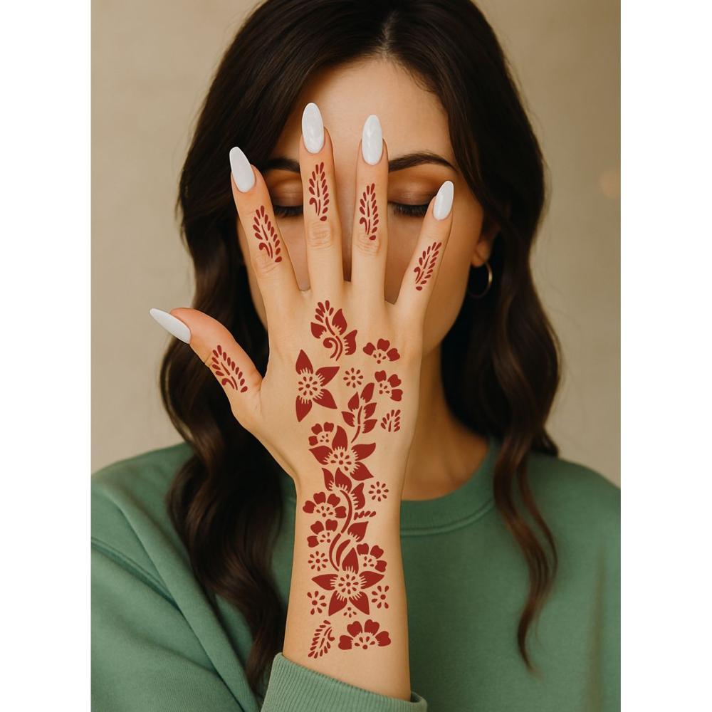 Mehndi Stencils - Color: Red