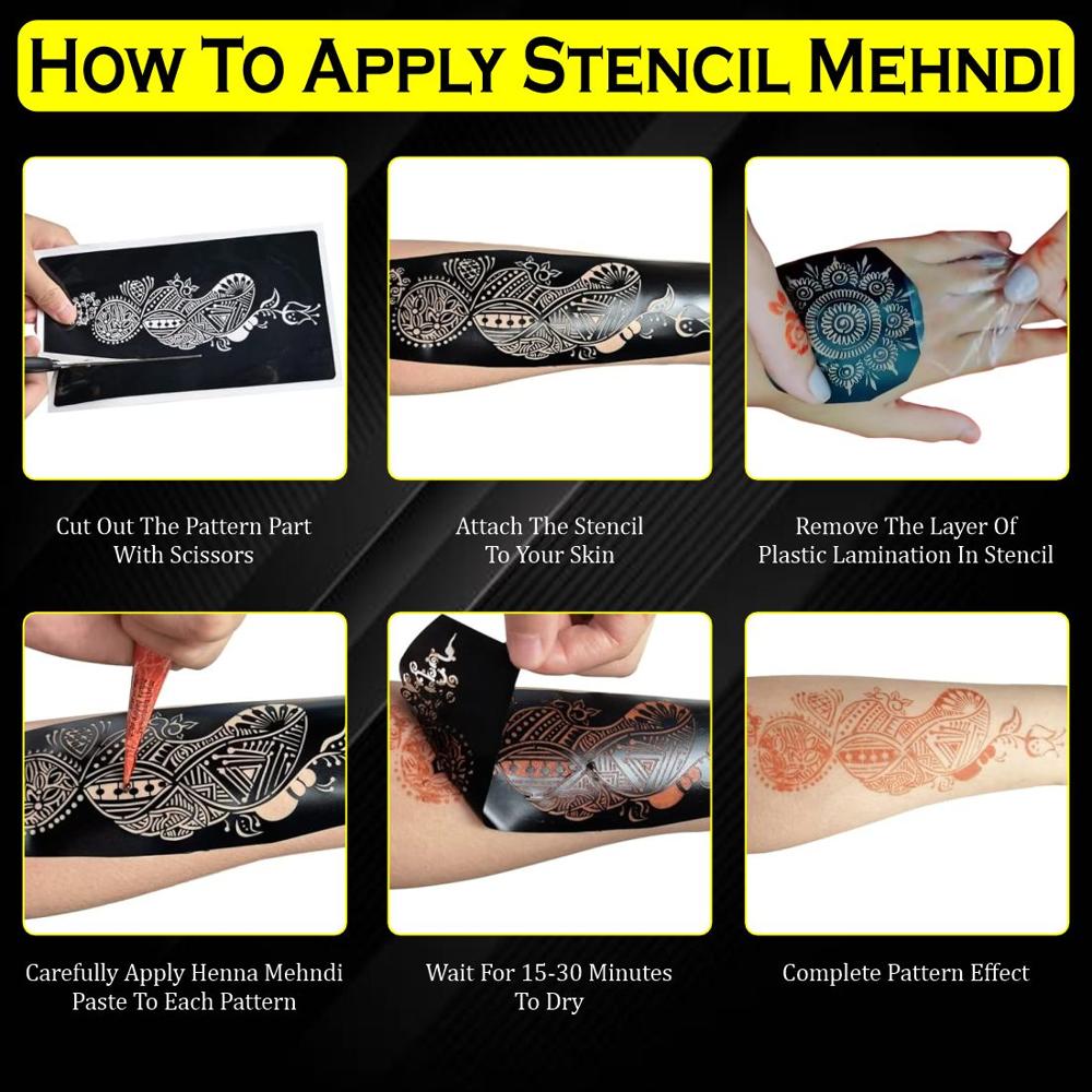Mehndi Stencils - Color: Red