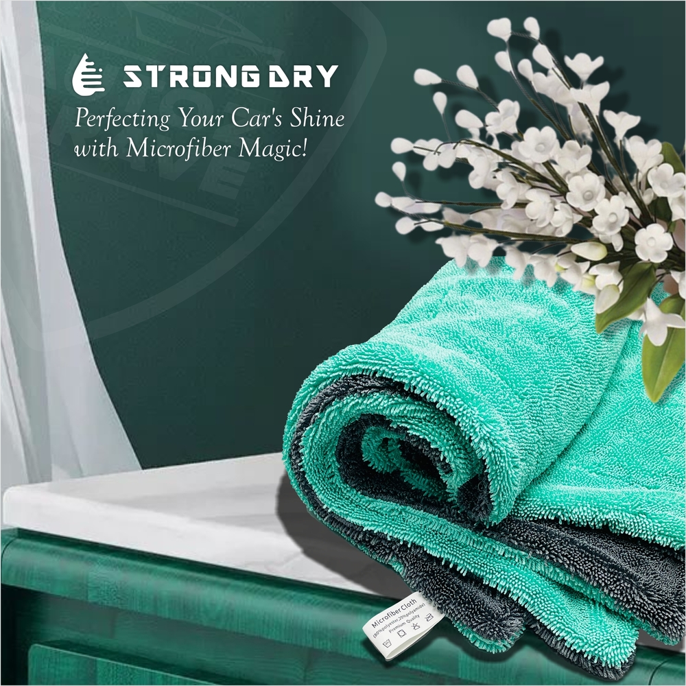 Strongdry Microfiber Towel Water Devour For Car Washing 1250 Gsm Dual Color - Pack Size: Standard