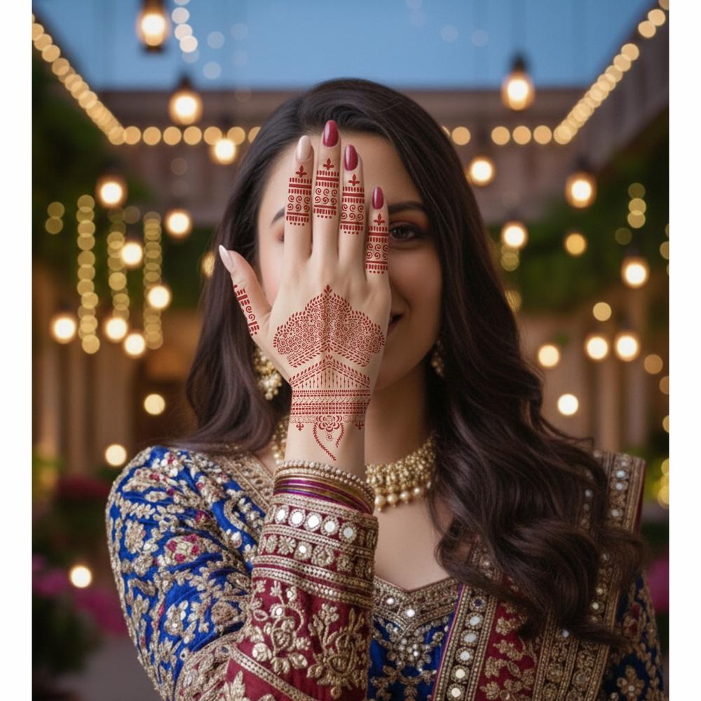 Full Hand Mehndi Flower Temporary Body Tattoo Sticker