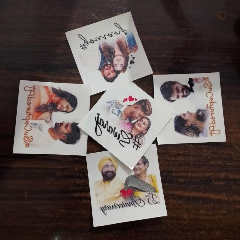 Customized Couple Face Portrait Temporary Tattoo Sticker