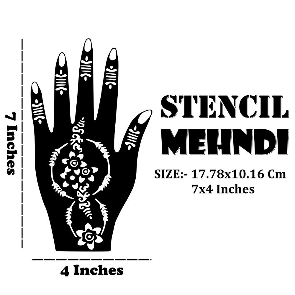 Mehndi Stencil Sticker For Girls And Women Mehndi Stencil Sticker - Color: Blacl