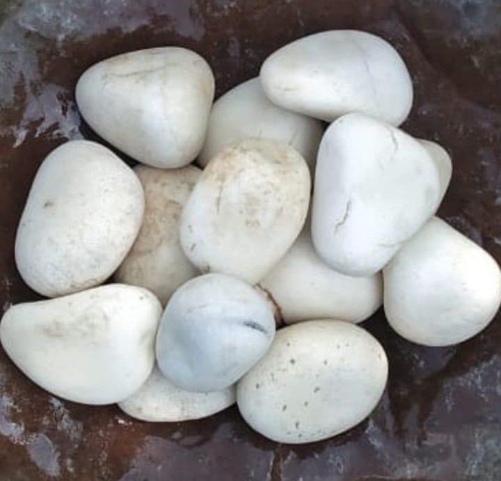 Round Natural White Tumbled Marble Pebble Stones for Garden Landscaping and Decoration