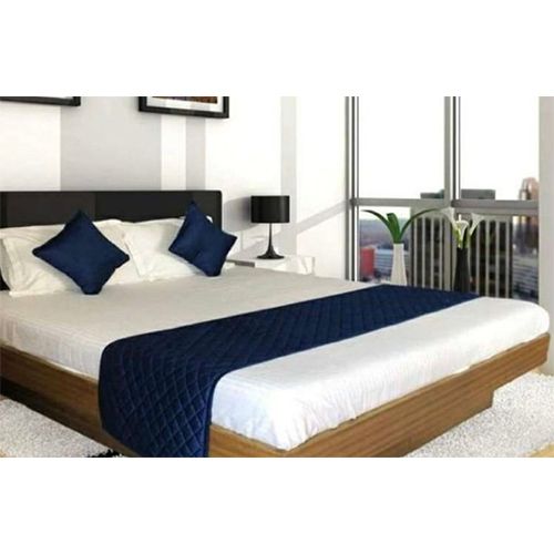 Single Quilted Bed Runners - Color: White