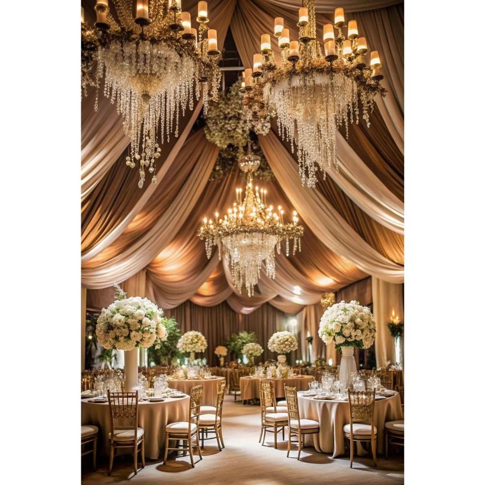 Radiant Petals Wedding Backdrop - Color: White