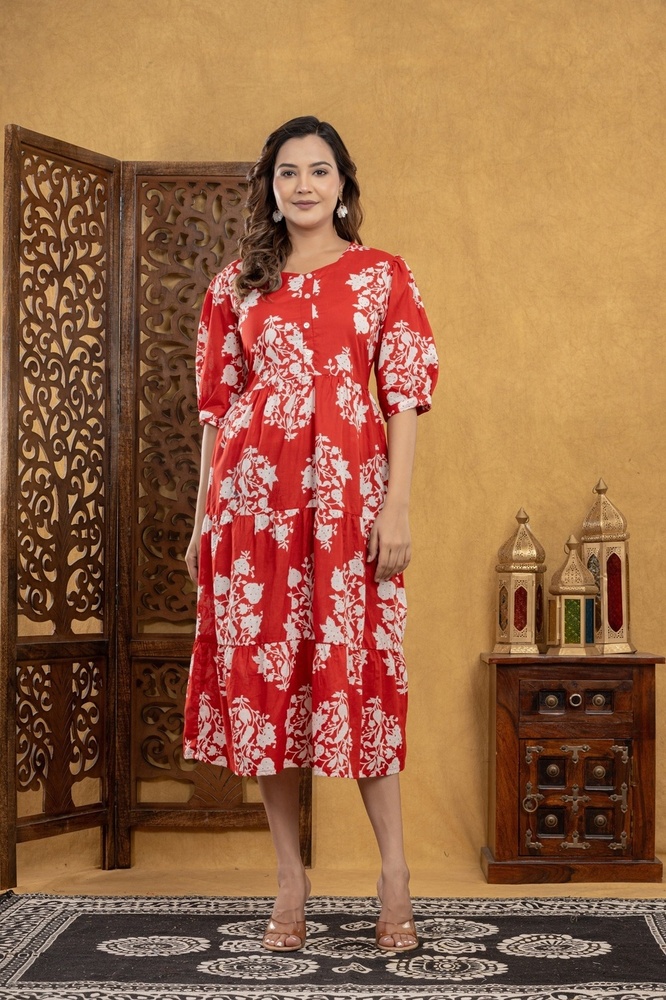 Women Cotton One Piece Dress