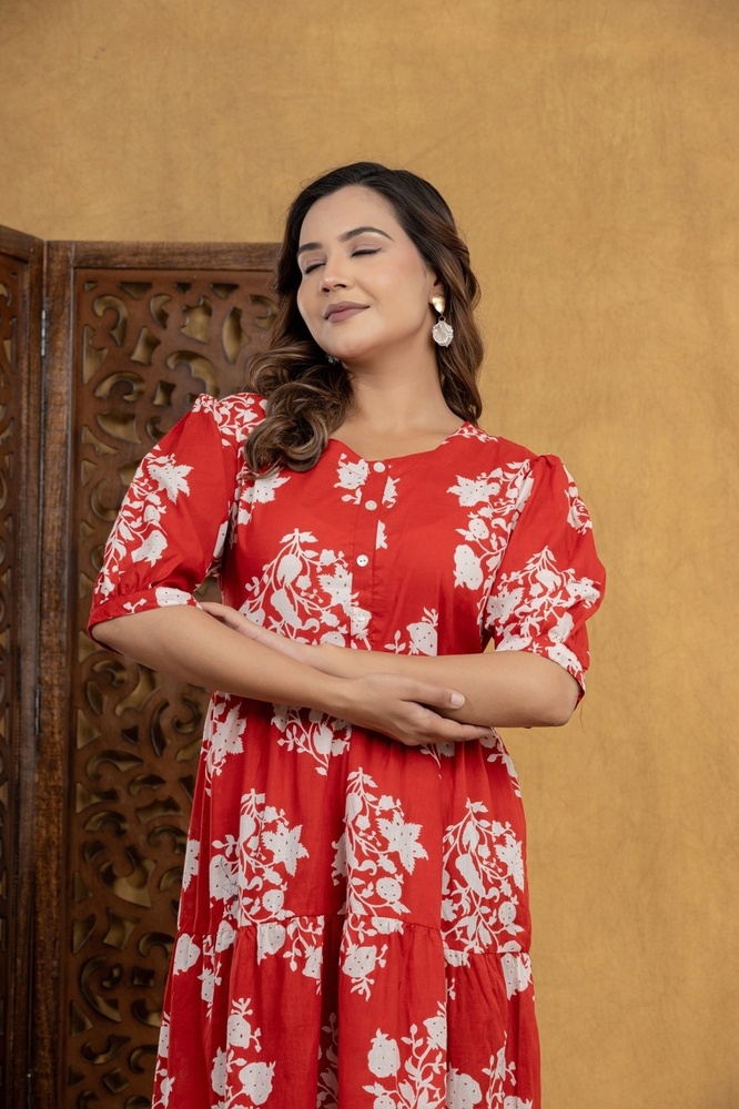 Women Cotton One Piece Dress