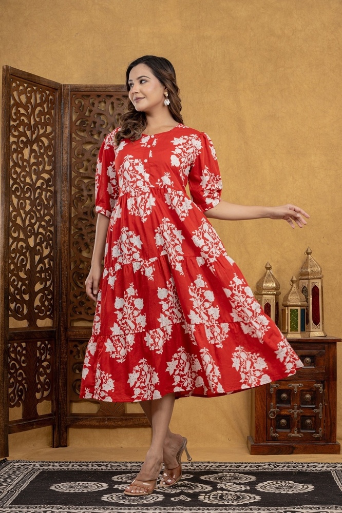 Women Cotton One Piece Dress