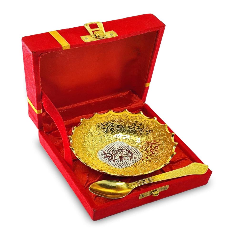 Golden plated 1 bowl set 
