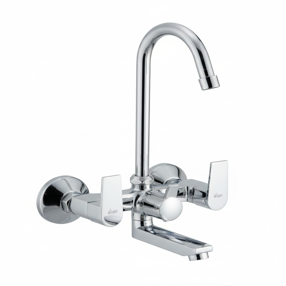 ARI-9055 Aria Brass Wall Mixer With L Bend 