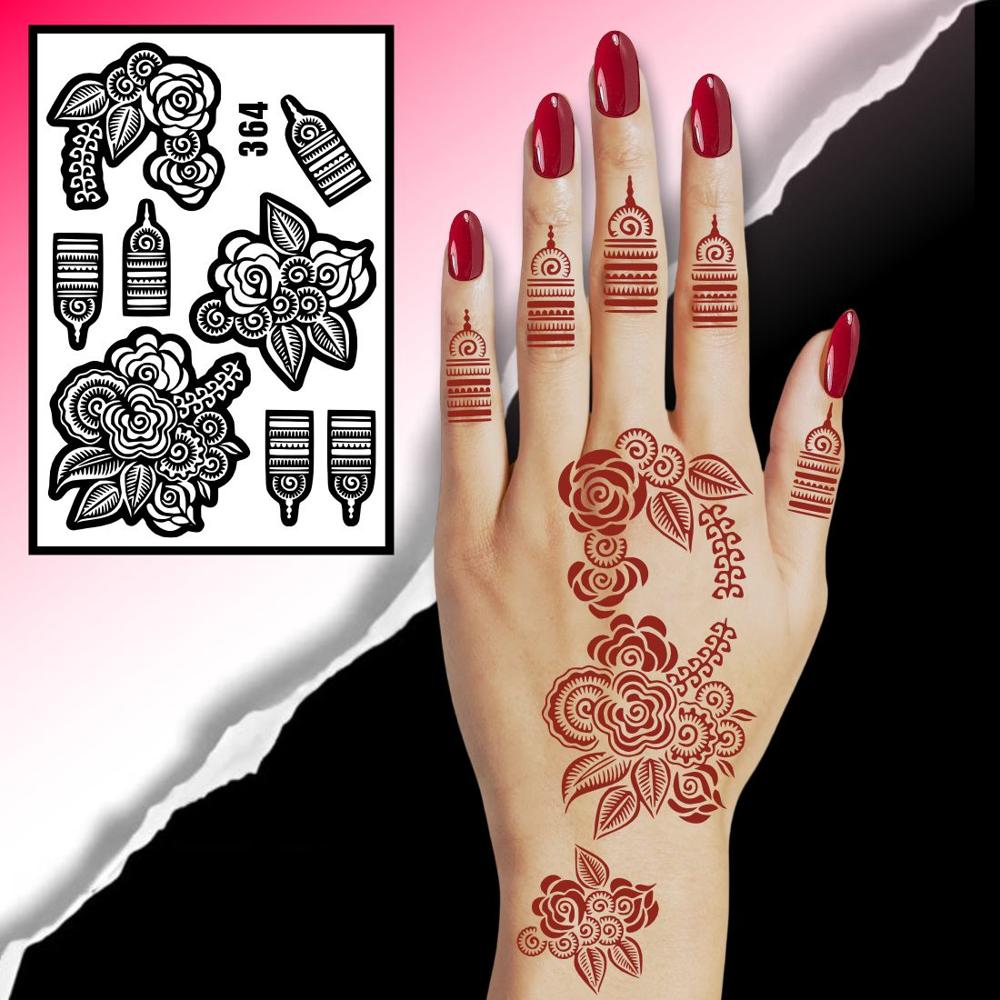Black Color 3D Cut Henna Mehndi Stencil Stickers