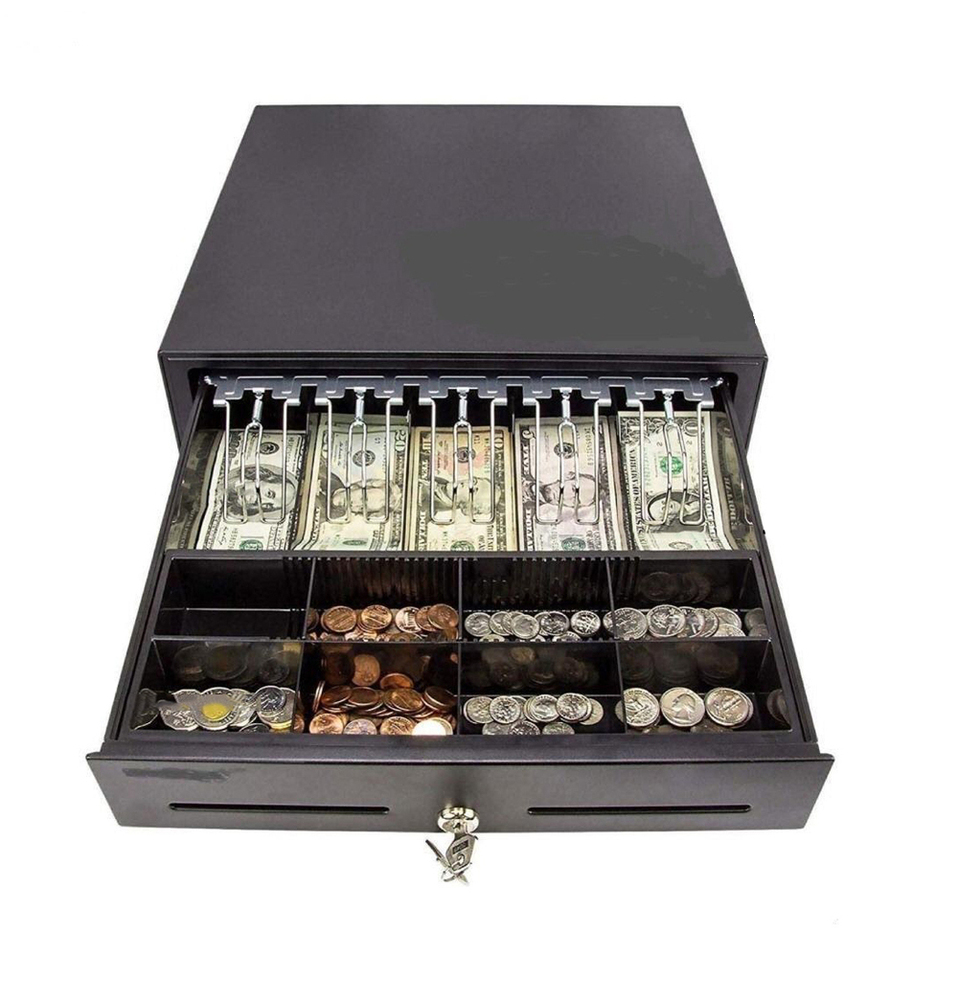 Heavy Duty Metal Cash Drawer - Color: Black