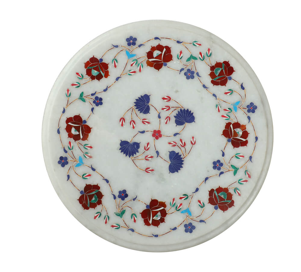 Makrana White Inlay Table Top - Color: Various Available