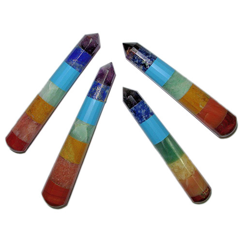 7-Colour Chakra Bonded 16-Facet Massage Wands