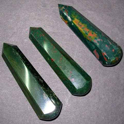 Blood Stone With Red Spots 6-Facet Massage Wands