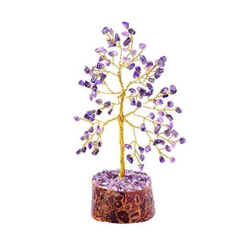 Gemstone Trees With Wooden Base Without Brown Coating