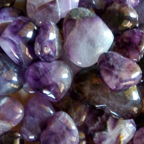 Amethyst Puffy Hearts Semi-Precious Stones