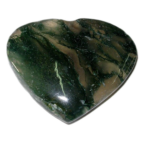 Green Moss Agate Hearts Semi-Precious Stones