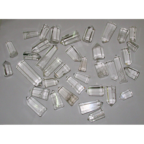 Crystal Clear Quartz 6-Facet Natural Jumbo Pencils - Hardness: Rigid