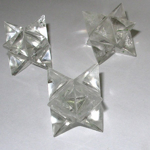 30mm to 40mm Crystal Clear Quartz Merkaba Stars
