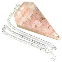 Orgone 6-facet Pendulums With Silver Plated Plain Chains And Round Beads - Hardness: Rigid