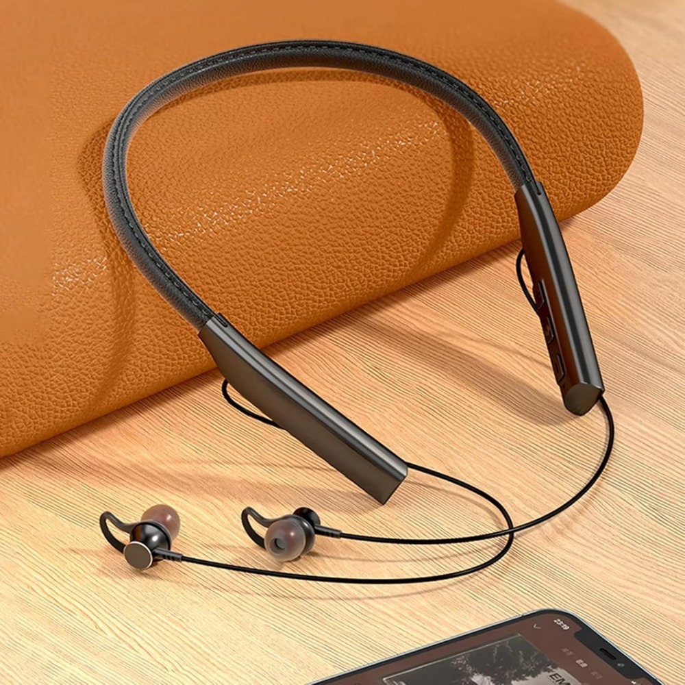 Black Color Neckband Earphones - Charger Type: Wireless Charging