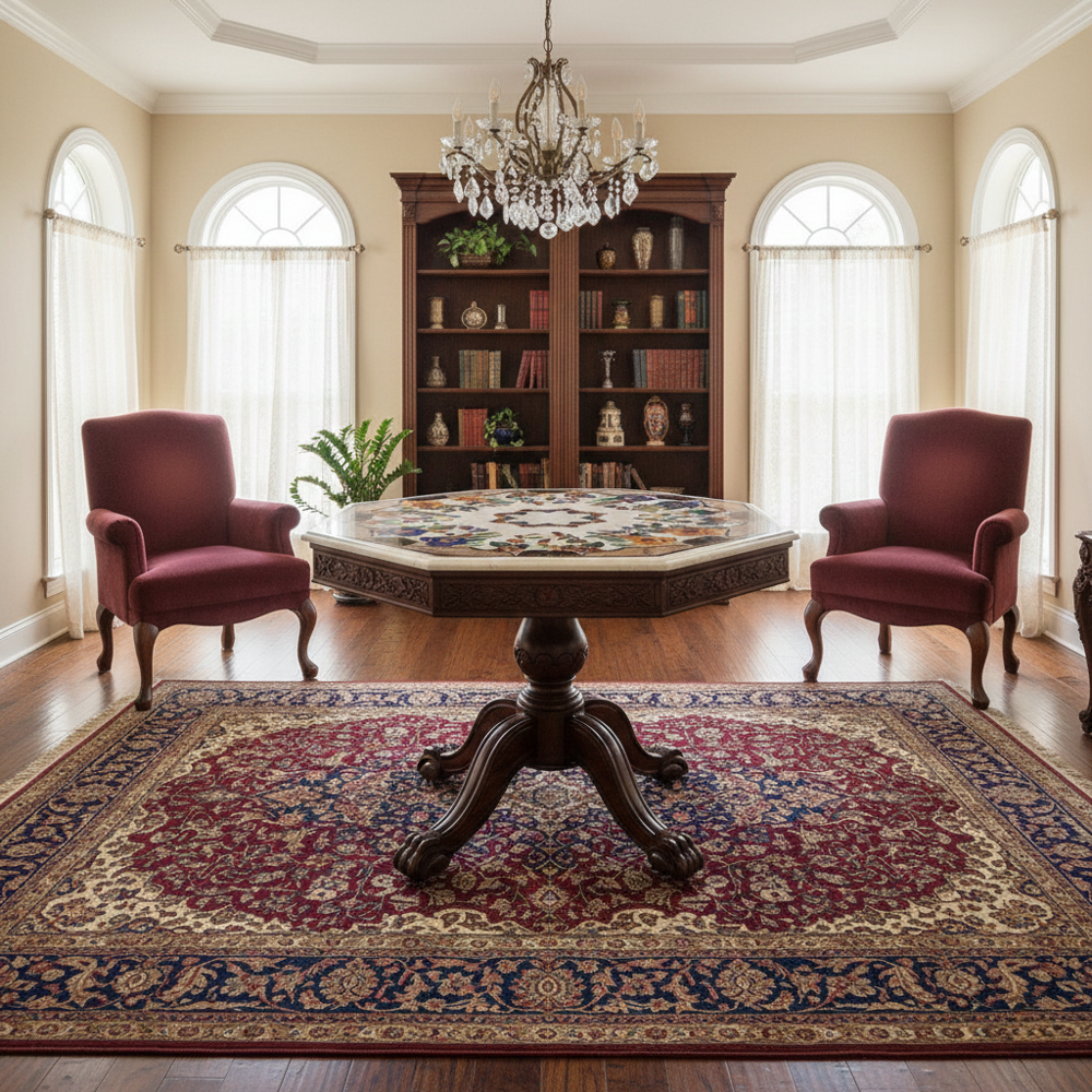 Marble Inlay Natural Stone Table