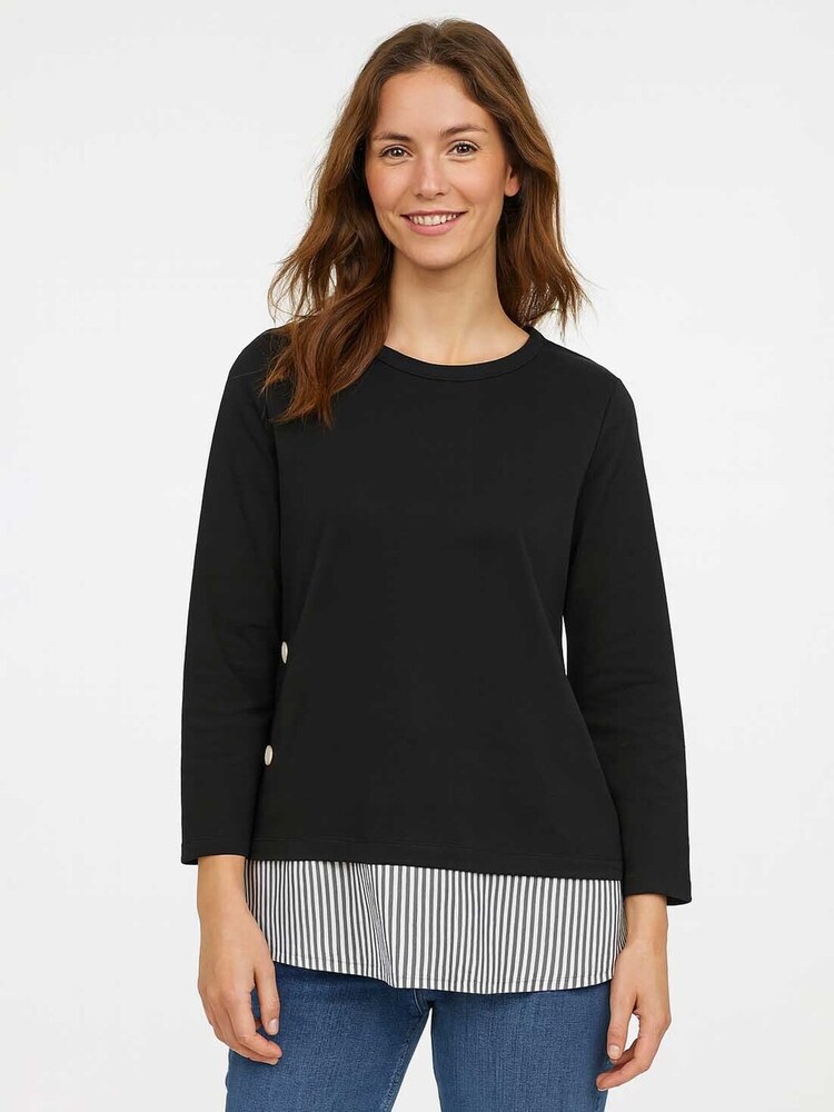 Ladies  Long   Sleeve Black Top