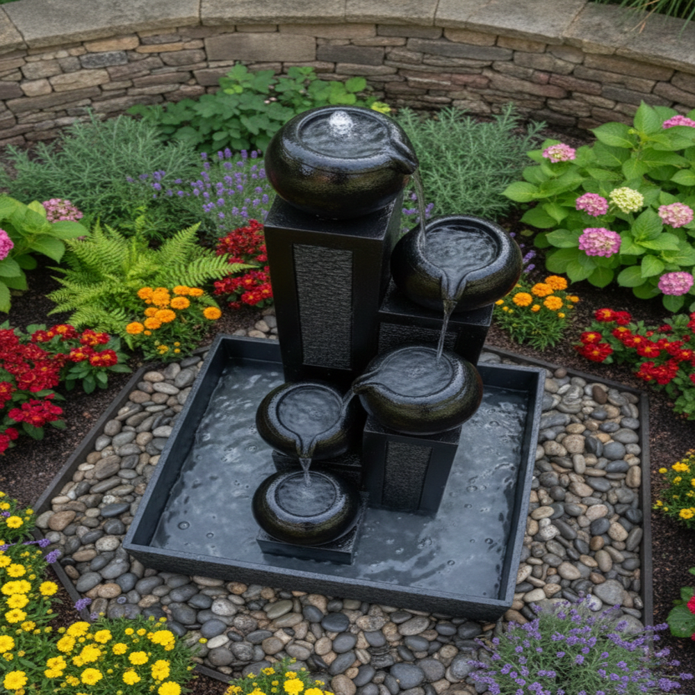 Black Marble Decorative Fountain