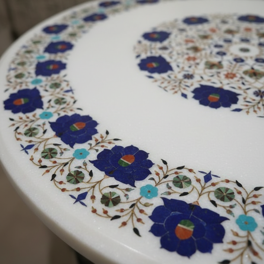 Decorative White Marble Table Top