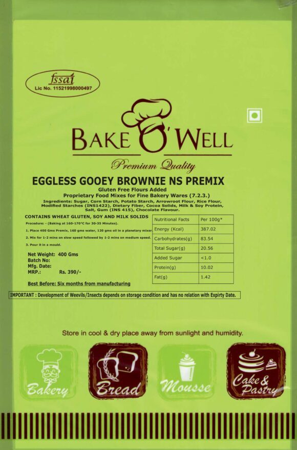 Eggless Gooeye Brownie Premix -Ns - Flavor: Different Available