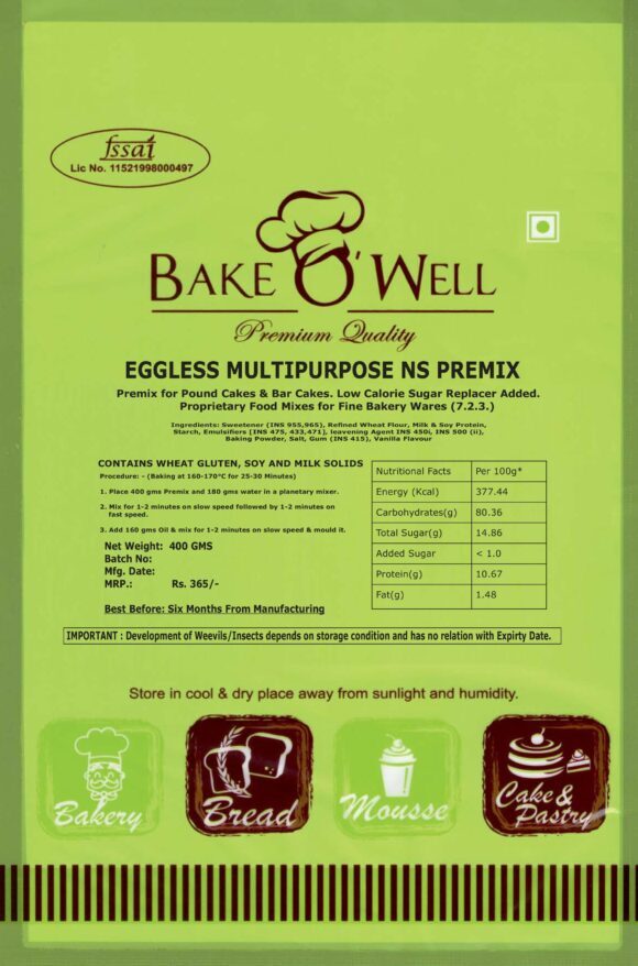 Eggless Vanilla Multipurpose Premix -Ns - Flavor: Different Available