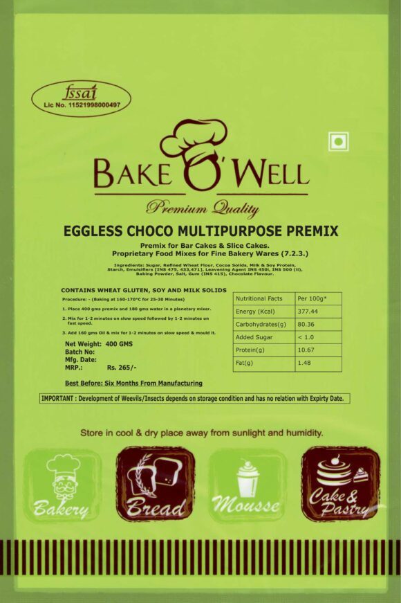 Choco Eggless Multipurpose Premix - Flavor: Different Available