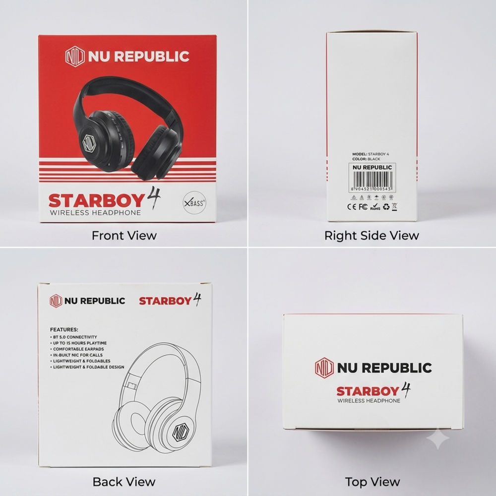 Starboy 4 Wireless Headphone - Body Material: Plastic