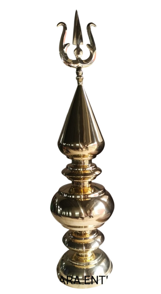 Premium Brass Temple Kalash - Color: Golden
