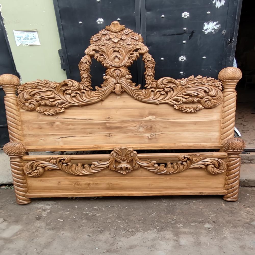 Wooden antique bed