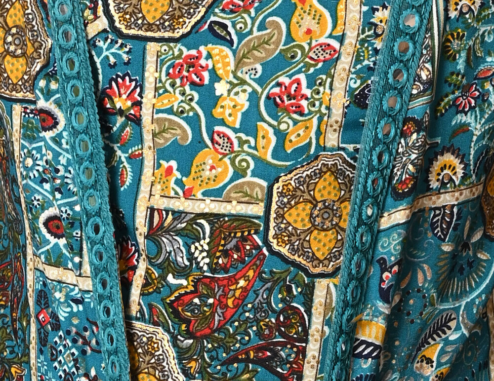 Girls Self Designed Premium Cotton Jacket Green Clothing Set