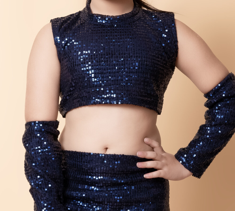 Girls Navy Blue Frocks And Dresses Clothing Sets